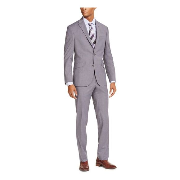 NWT REACTION KENNETH COLE Mens Gray Flat Front Suit Separate Pants 31W/ 32L